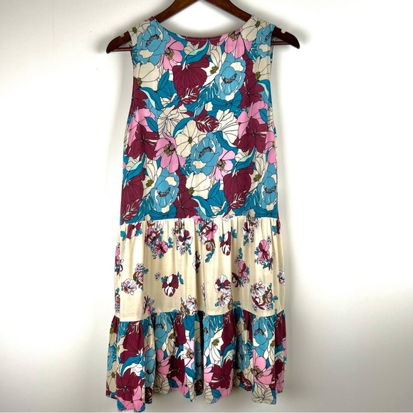 True Craft Sleeveless Floral Tiered Sundress Women Size 0X Summer V- Neck 0112 - Picture 6 of 6